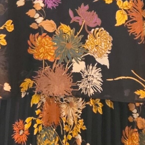 NWT! Anthology - black dress with floral print & pleated skirt - Picture 10 of 11